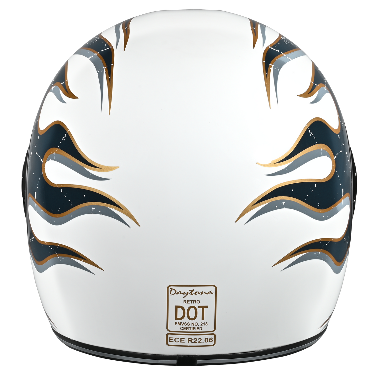 Daytona Retro Full Face Helmet - W/ Flames - view 3
