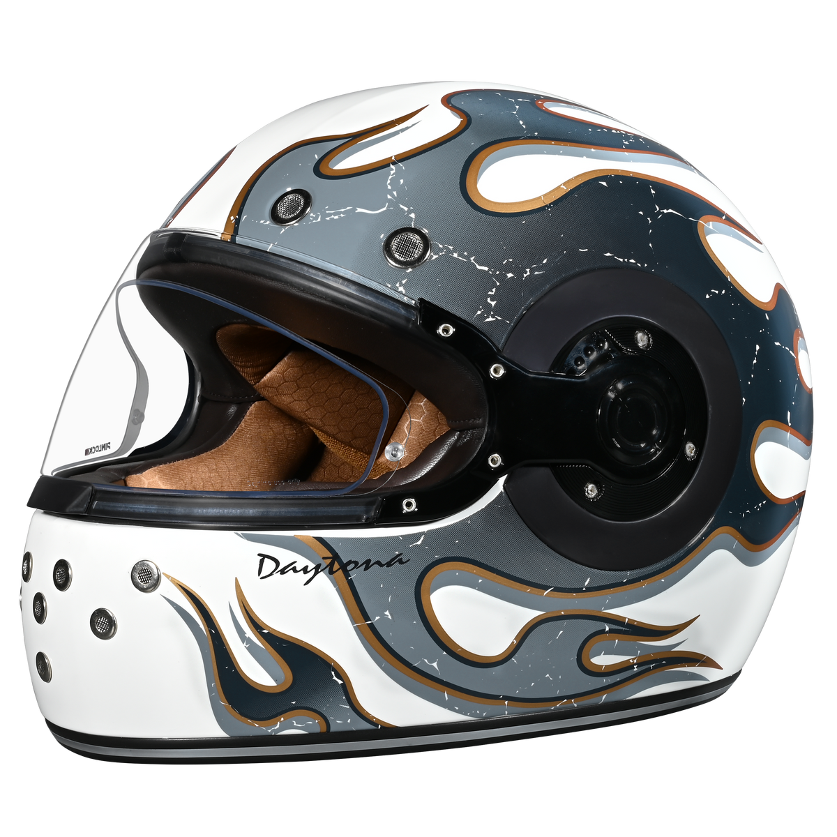 Daytona Retro Full Face Helmet - W/ Flames - view 1
