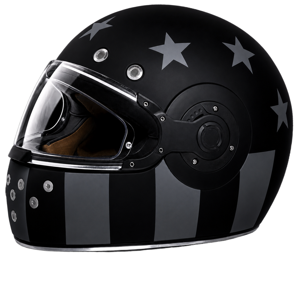 Daytona Retro Full Face Helmet - W/ Captain America Stealth - view 1