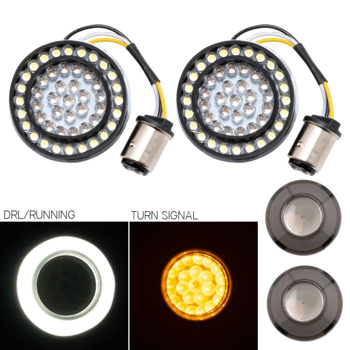 HOGWORKZ HALOMAKER LED Front Turn Signals — 1157 Base, Bullet Lens