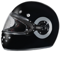 Daytona Retro Full Face Helmet - Hi-Gloss Black w/ Chrome Accents - view 1
