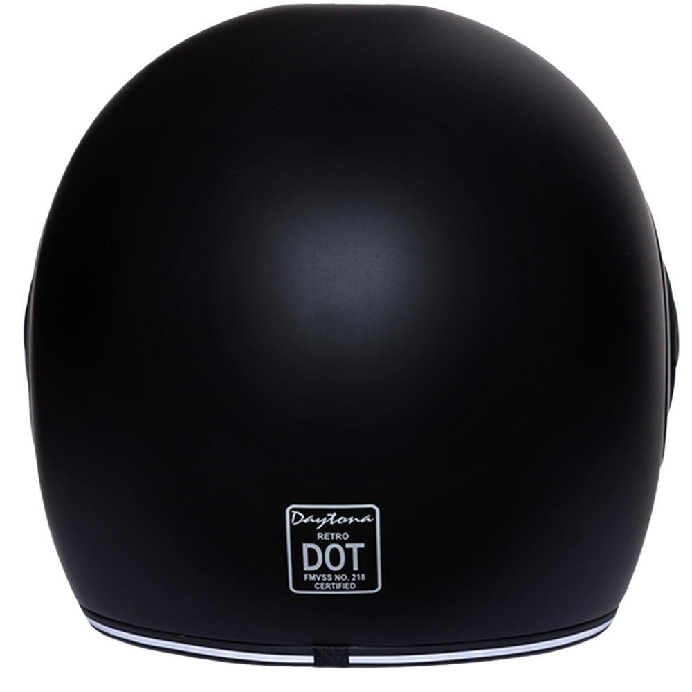 Daytona Retro Full Face Helmet - Dull Black W/ Dull Black Accents - view 3