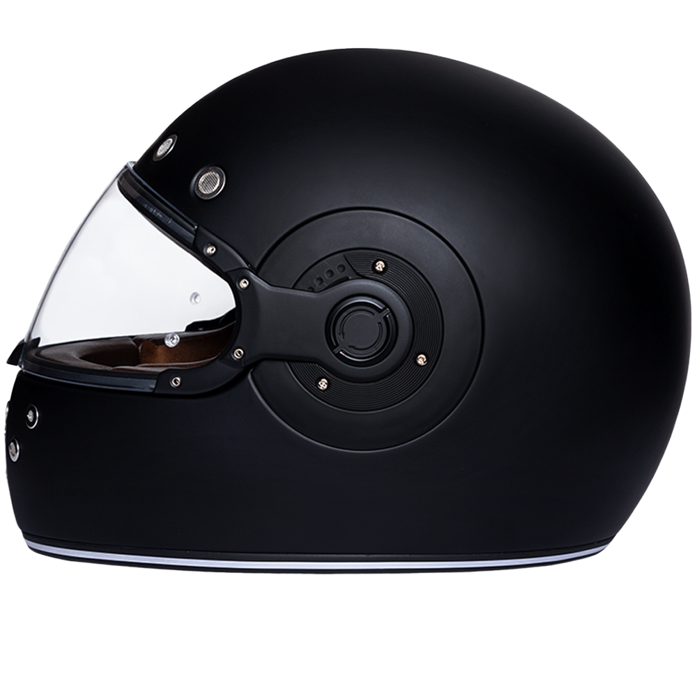 Daytona Retro Full Face Helmet - Dull Black W/ Dull Black Accents - view 2
