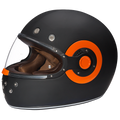 Daytona Retro Full Face Helmet - Dull Black W/ Orange Accents - view 1