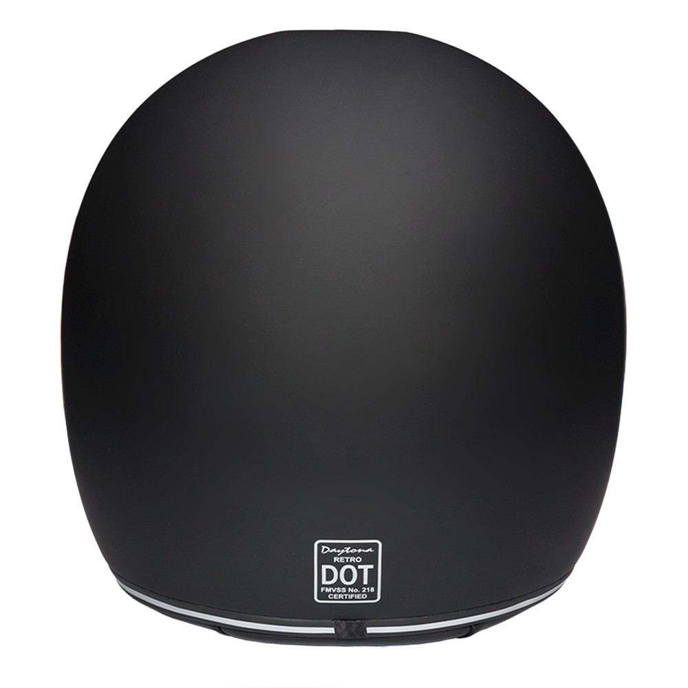 Daytona Retro Full Face Helmet - Dull Black W/ Orange Accents - view 3